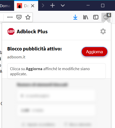 disattivare adblock